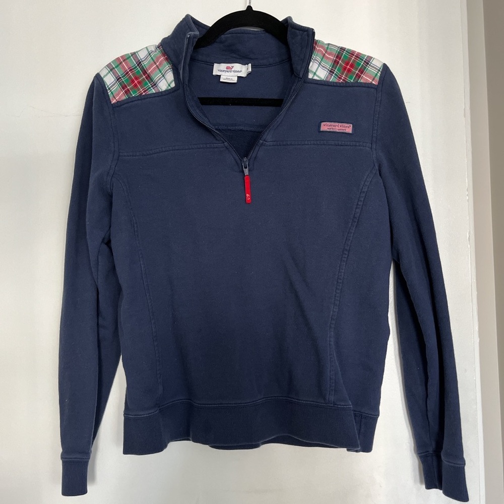Vineyard Vines plaid quarter-zip pullover